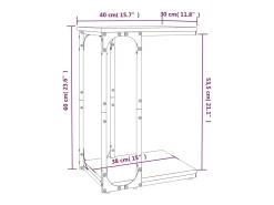 Mesa auxiliar madera contrachapada roble ahumado 40x30x60 cm