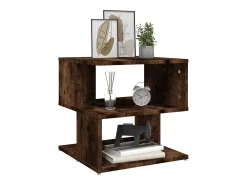 Mesa auxiliar madera contrachapada roble ahumado 40x40x40 cm