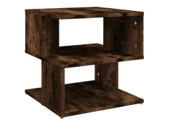 Mesa auxiliar madera contrachapada roble ahumado 40x40x40 cm