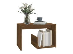 Mesa auxiliar madera contrachapada roble marrón 59x36x38 cm
