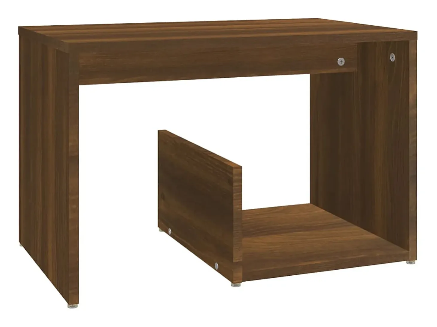 Mesa auxiliar madera contrachapada roble marrón 59x36x38 cm