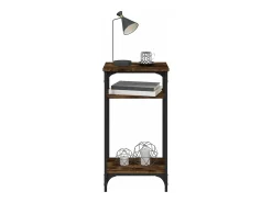 Mesa auxiliar madera contrachapada roble ahumado 40x30x75 cm