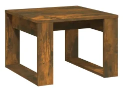 Mesa auxiliar madera contrachapada roble ahumado 50x50x35 cm