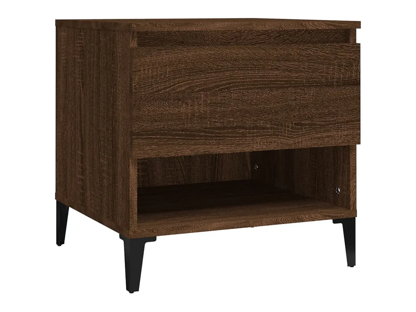 Mesa auxiliar madera contrachapada roble marrón 50x46x50 cm