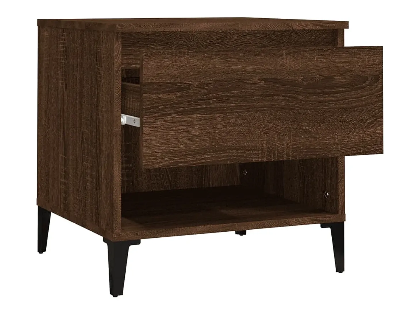 Mesa auxiliar madera contrachapada roble marrón 50x46x50 cm