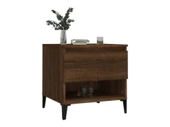 Mesa auxiliar madera contrachapada roble marrón 50x46x50 cm