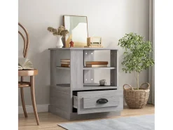Mesa auxiliar madera contrachapada gris Sonoma 50x50x60 cm