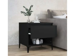 Mesa auxiliar madera contrachapada negro 50x46x50 cm