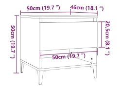 Mesa auxiliar madera contrachapada negro 50x46x50 cm