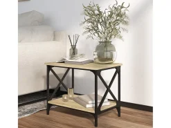 Mesa auxiliar madera contrachapada roble Sonoma 55x38x45 cm ES330504