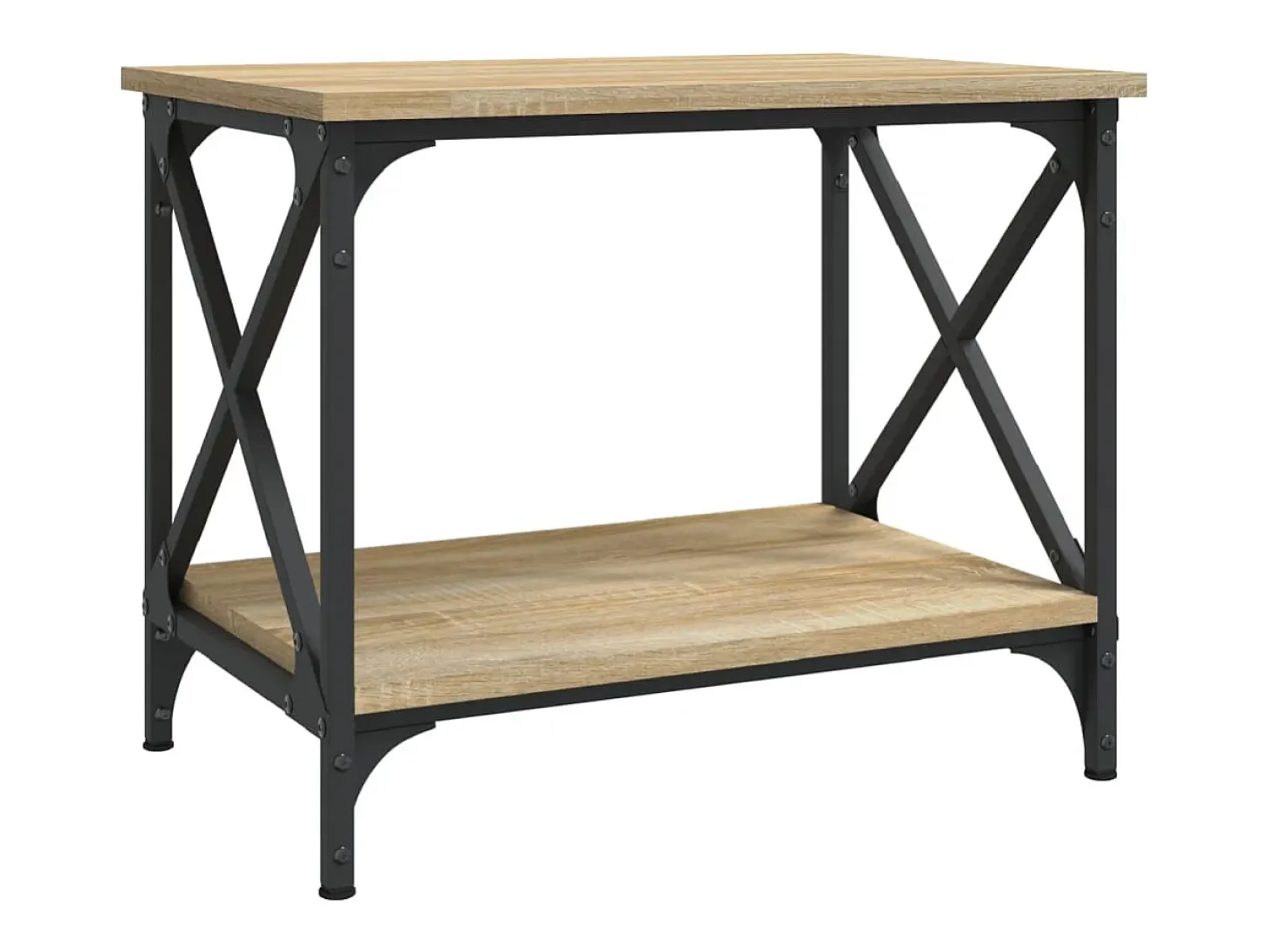 Mesa auxiliar madera contrachapada roble Sonoma 55x38x45 cm ES330504