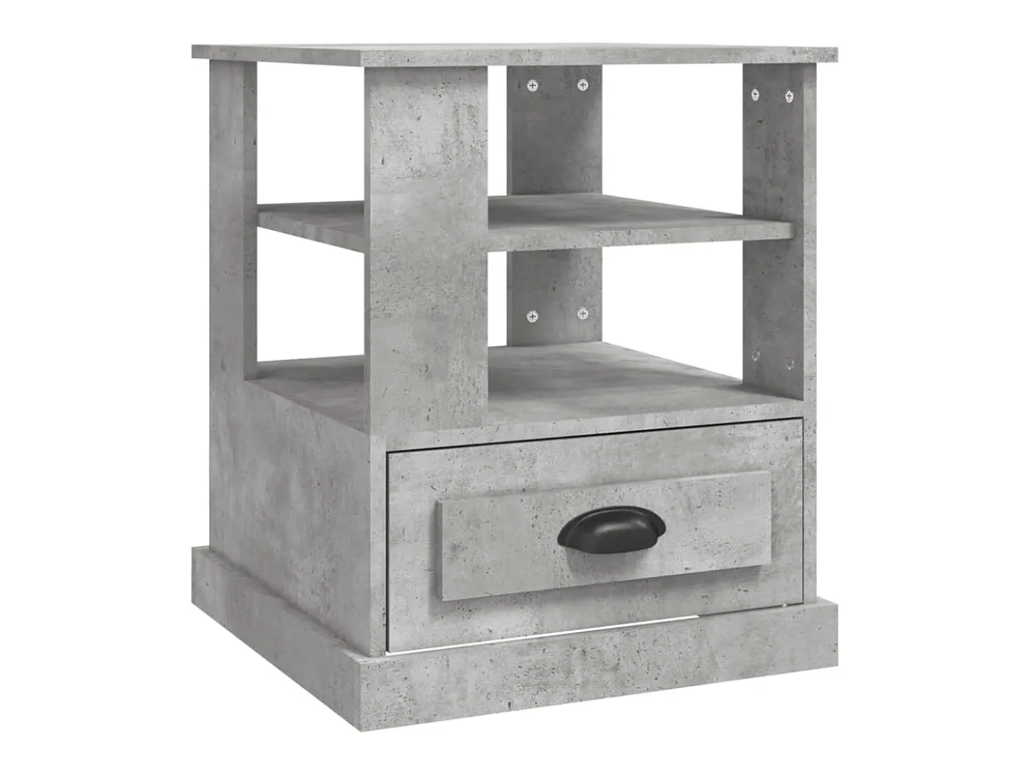 Mesa auxiliar madera contrachapada gris hormigón 50x50x60 cm