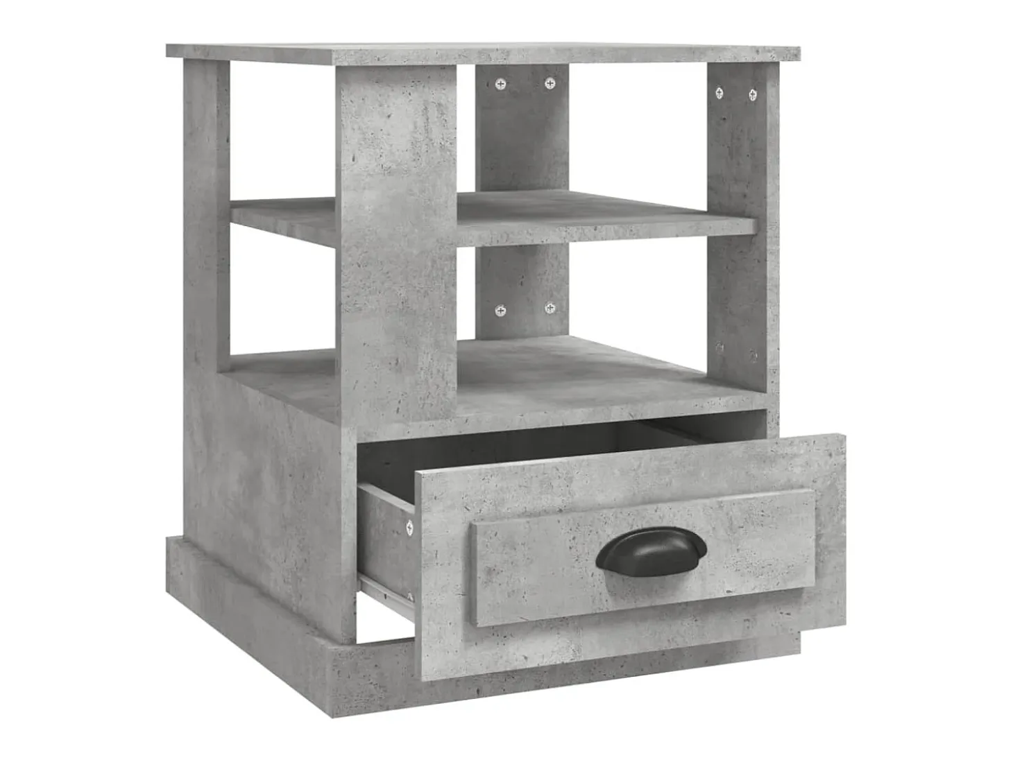 Mesa auxiliar madera contrachapada gris hormigón 50x50x60 cm