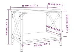 Mesa auxiliar madera contrachapada roble Sonoma 55x38x45 cm