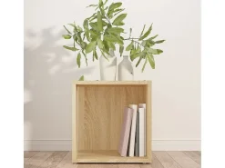 Mesa auxiliar madera contrachapada roble Sonoma 33x33x34,5 cm ES159242