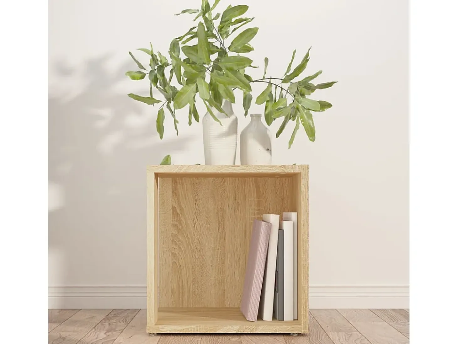 Mesa auxiliar madera contrachapada roble Sonoma 33x33x34,5 cm ES159242