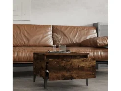 Mesa auxiliar madera contrachapada roble ahumado 50x46x35 cm