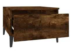 Mesa auxiliar madera contrachapada roble ahumado 50x46x35 cm