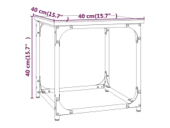 Mesa auxiliar madera contrachapada roble ahumado 40x40x40 cm