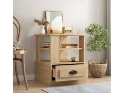 Mesa auxiliar madera contrachapada roble Sonoma 50x50x60 cm