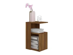 Mesa auxiliar madera contrachapada marrón roble 36x30x56 cm