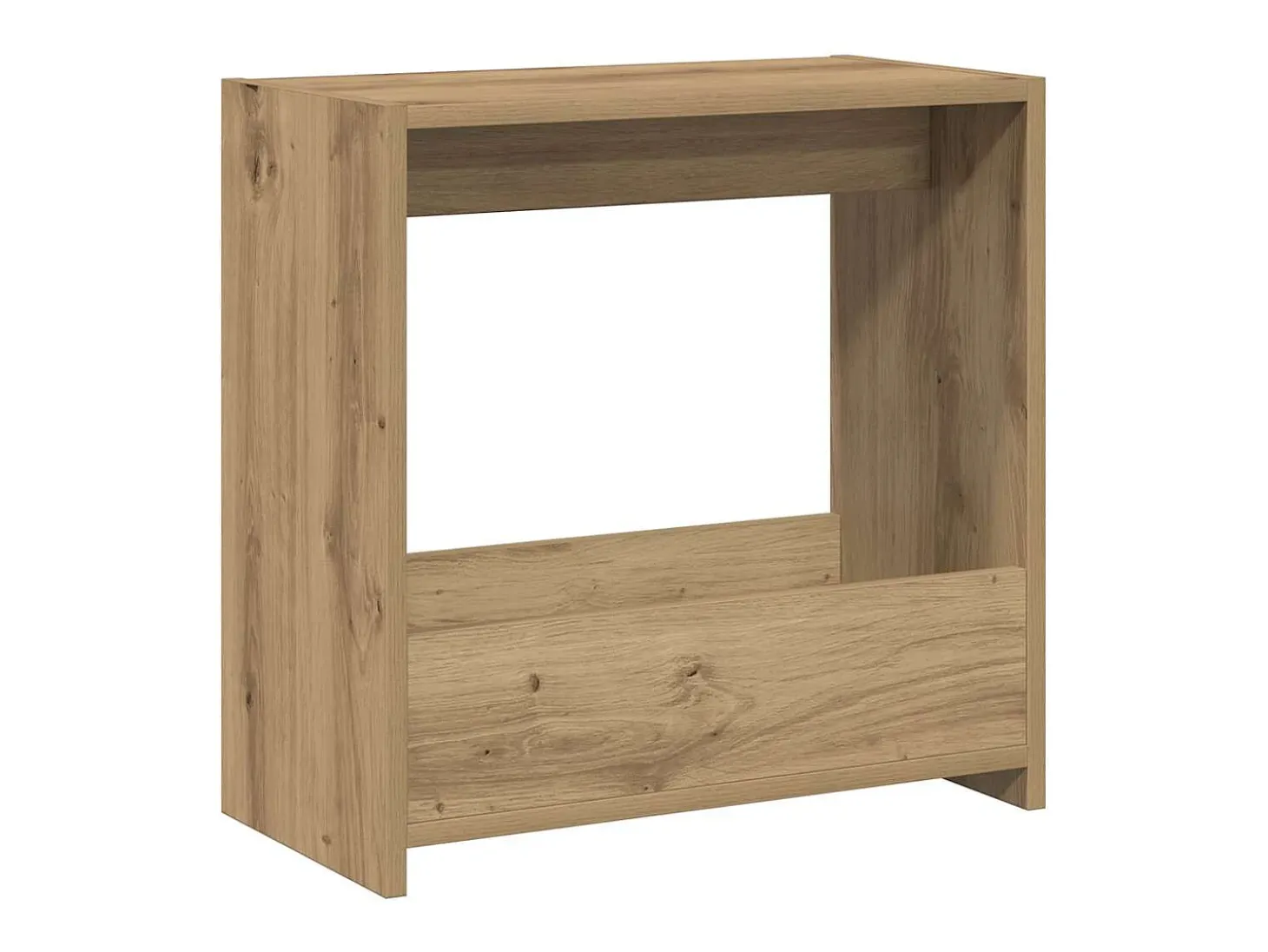 Mesa auxiliar madera contrachapada roble artisian 50x26x50 cm