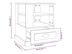 Mesa auxiliar madera contrachapada gris hormigón 50x50x60 cm