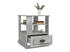 Mesa auxiliar madera contrachapada gris hormigón 50x50x60 cm