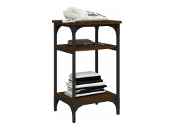 Mesa auxiliar madera contrachapada roble marrón 35x30x60 cm