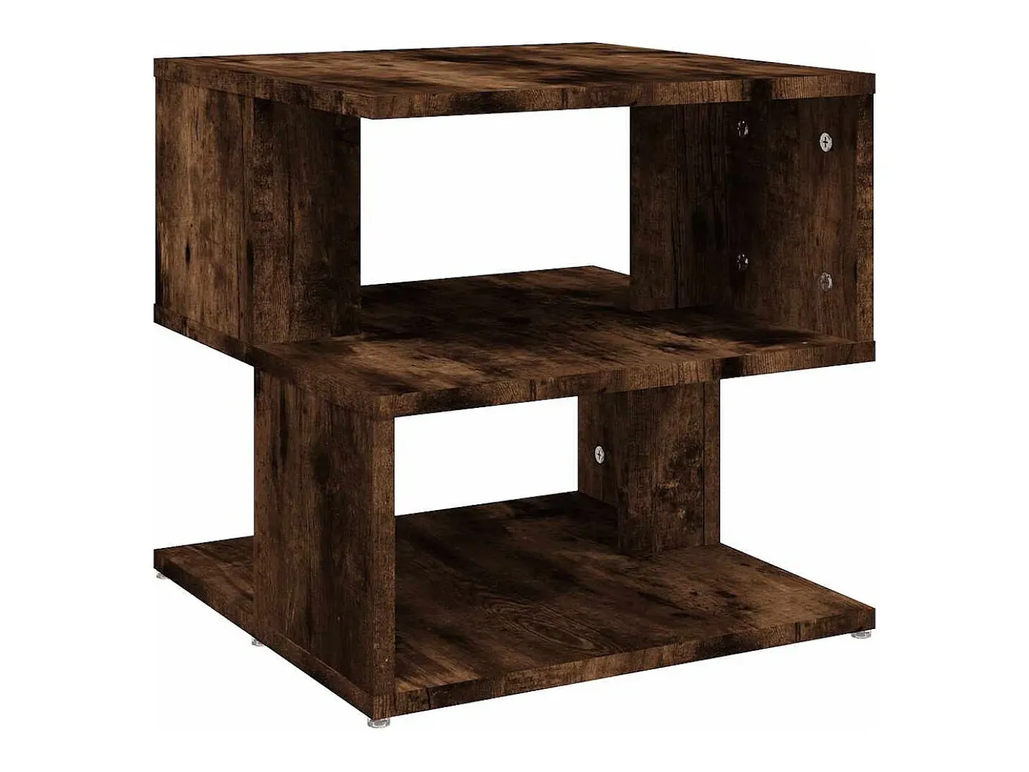 Mesa auxiliar madera contrachapada roble ahumado 40x40x40 cm