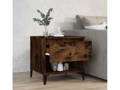 Mesa auxiliar madera contrachapada roble ahumado 50x46x50 cm