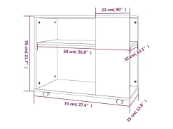 Mesa auxiliar madera contrachapada gris Sonoma 70x35x55 cm