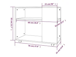 Mesa auxiliar madera contrachapada roble marrón 70x35x55 cm