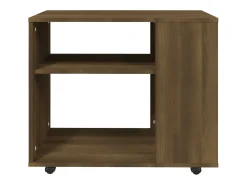 Mesa auxiliar madera contrachapada roble marrón 70x35x55 cm