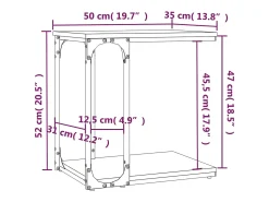Mesa auxiliar madera contrachapada gris Sonoma 50x35x52 cm