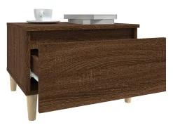 Mesa auxiliar madera contrachapada roble marrón 50x46x35 cm