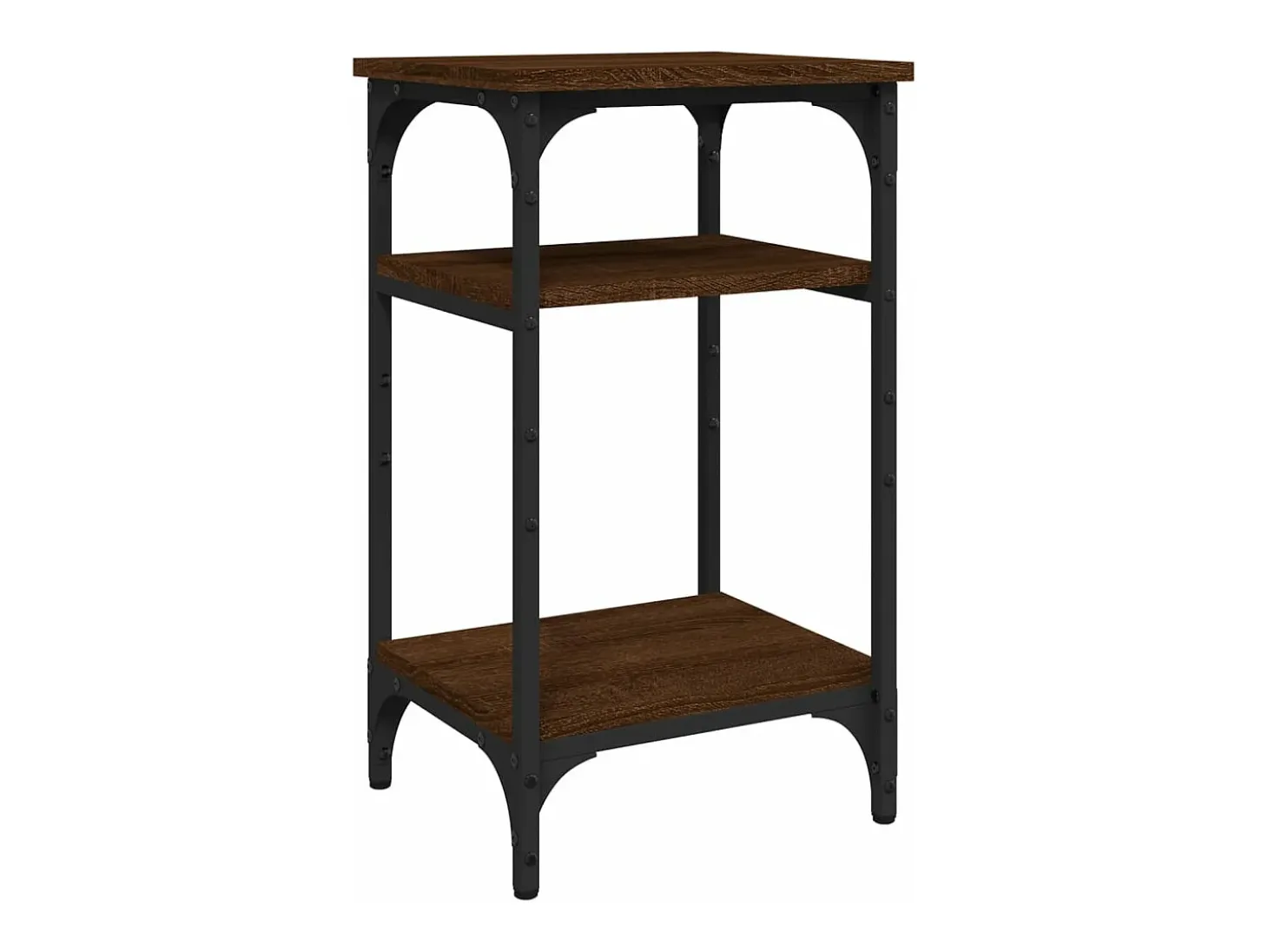 Mesa auxiliar madera contrachapada roble marrón 35x30x60 cm