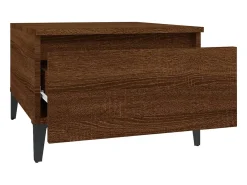 Mesa auxiliar madera contrachapada roble marrón 50x46x35 cm