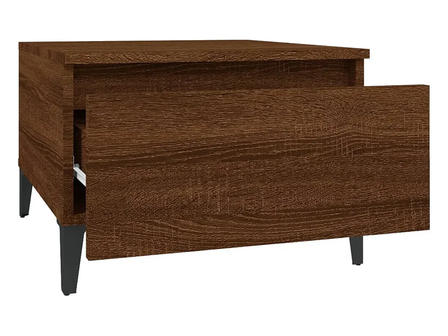 Mesa auxiliar madera contrachapada roble marrón 50x46x35 cm