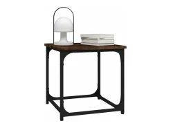 Mesa auxiliar madera contrachapada roble ahumado 40x40x40 cm