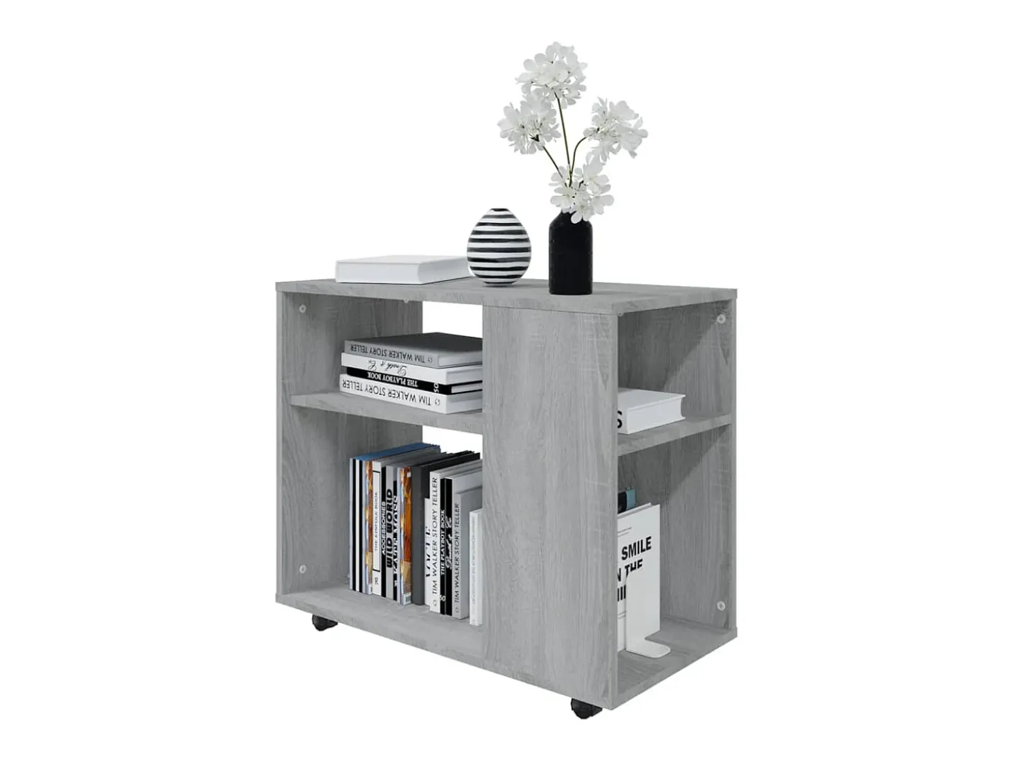 Mesa auxiliar madera contrachapada gris Sonoma 70x35x55 cm
