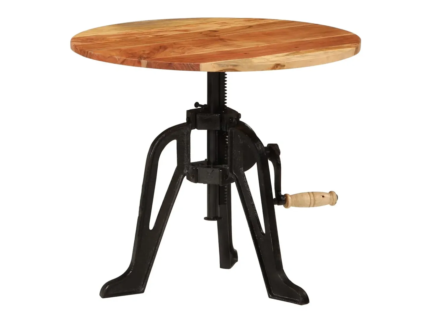 Mesa auxiliar madera de acacia y hierro fundido 60x(42-62) cm