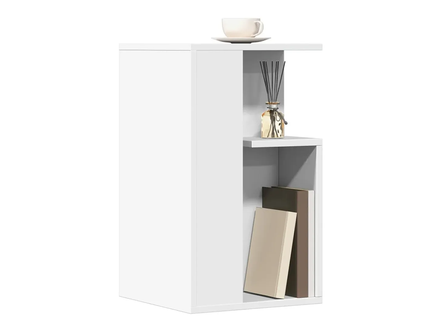 Mesa auxiliar madera de ingeniería blanco 35x35x60 cm