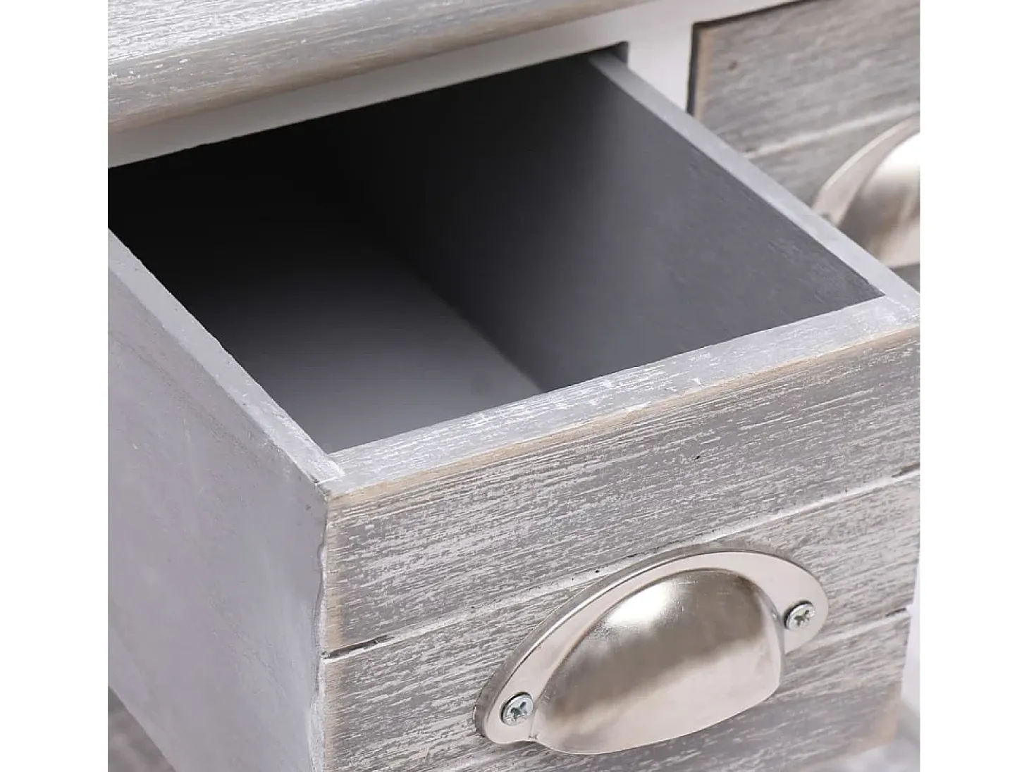 Mesa auxiliar madera de Paulownia gris 40x40x40 cm