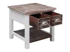 Mesa auxiliar madera de Paulownia marrón 40x40x40 cm