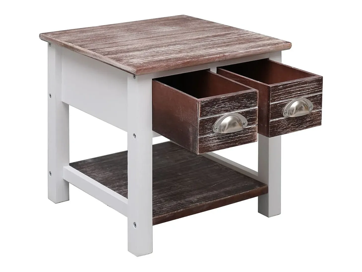 Mesa auxiliar madera de Paulownia marrón 40x40x40 cm