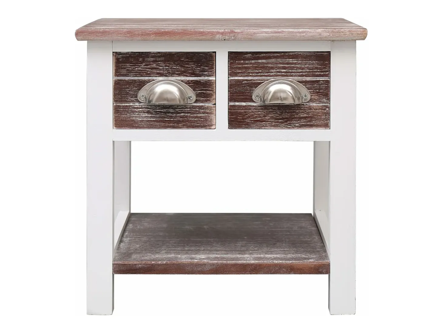 Mesa auxiliar madera de Paulownia marrón 40x40x40 cm