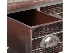 Mesa auxiliar madera de Paulownia marrón 40x40x40 cm