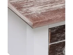 Mesa auxiliar madera de Paulownia marrón 40x40x40 cm