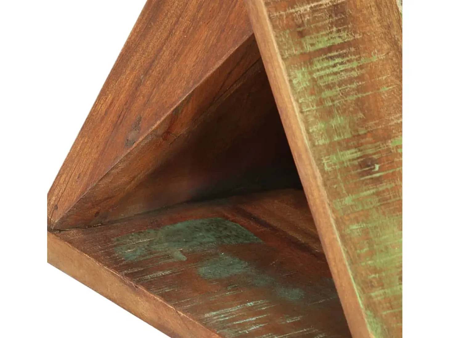 Mesa auxiliar madera maciza reciclada 35x35x55 cm